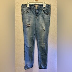 Jolt Women's Distressed Skinny Jeans - Blue